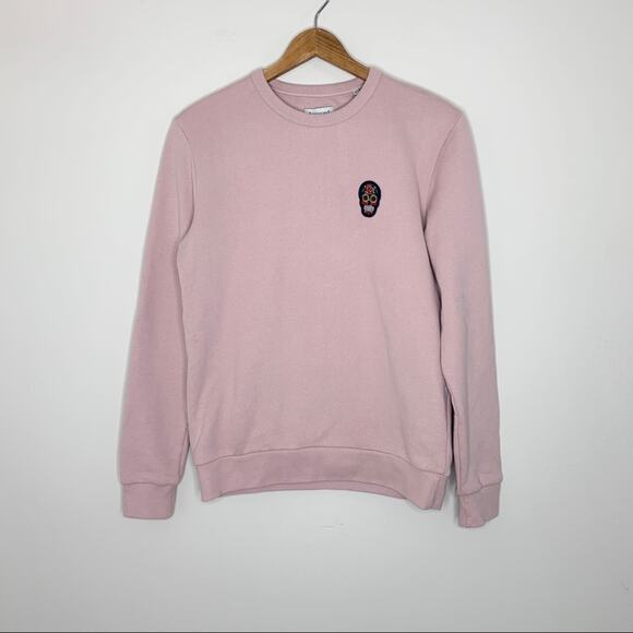 Suspicious Antwerp Sugar Skull Sweatshirt (Sz XS) Dusty Rose Pink Crewneck - Picture 3 of 11